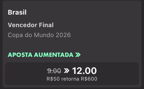 brasil vencedor copa odds aumentadas bet365