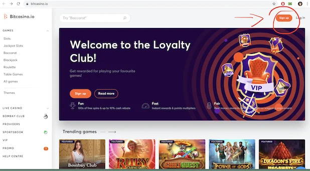 pagina inicial bitcasino.io