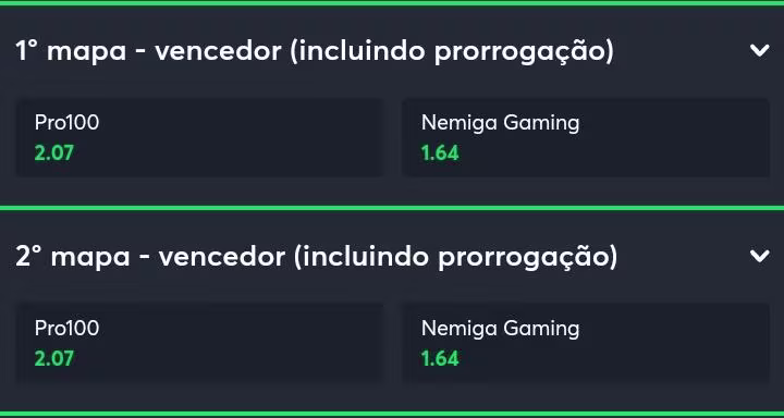 odds sportsbet vencedor de cada mapa csgo