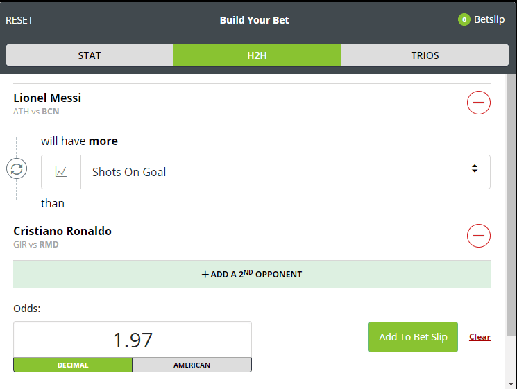 sportsbet h2h player