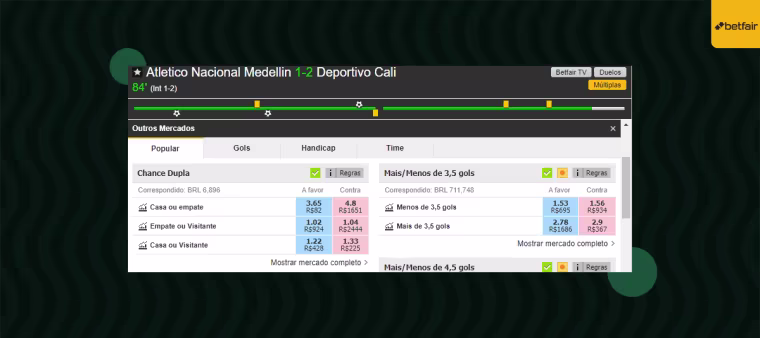 apostas ao vivo betfair