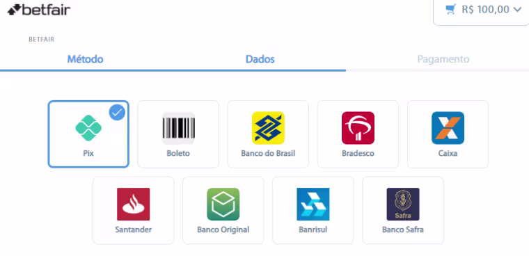 metodo depositado betfair