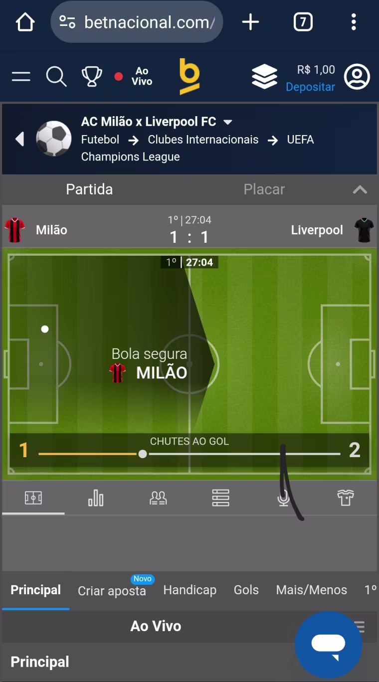 printscreen betnacional apostar ao vivo