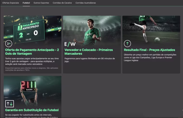 bet365 ofertas apostas futebol