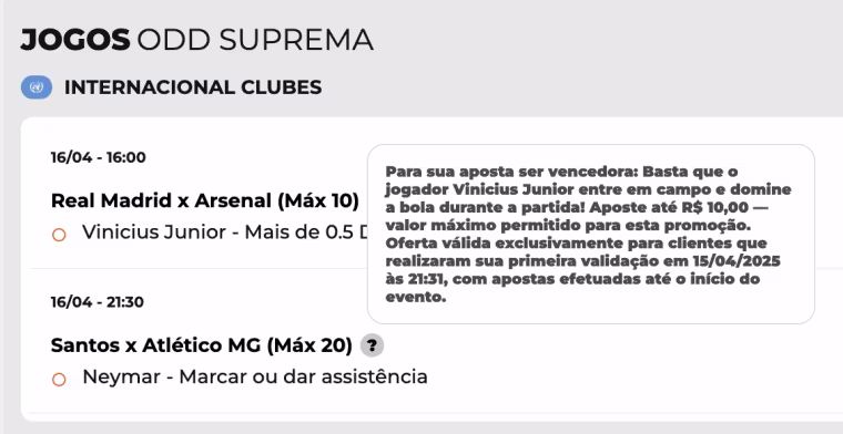 termos e condicoes odd suprema aposta ganha
