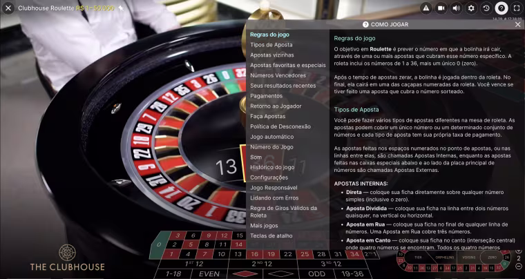 clubhouse roulette como jogar
