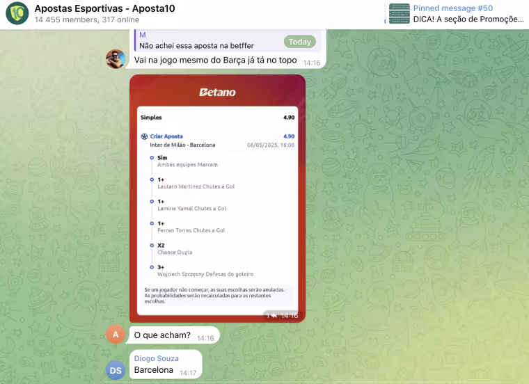 grupo telegram bet365