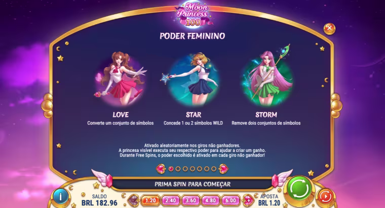 como funciona o poder feminino no slot das princesas