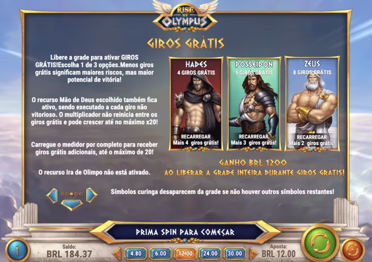 slot deuses rodadas gratis