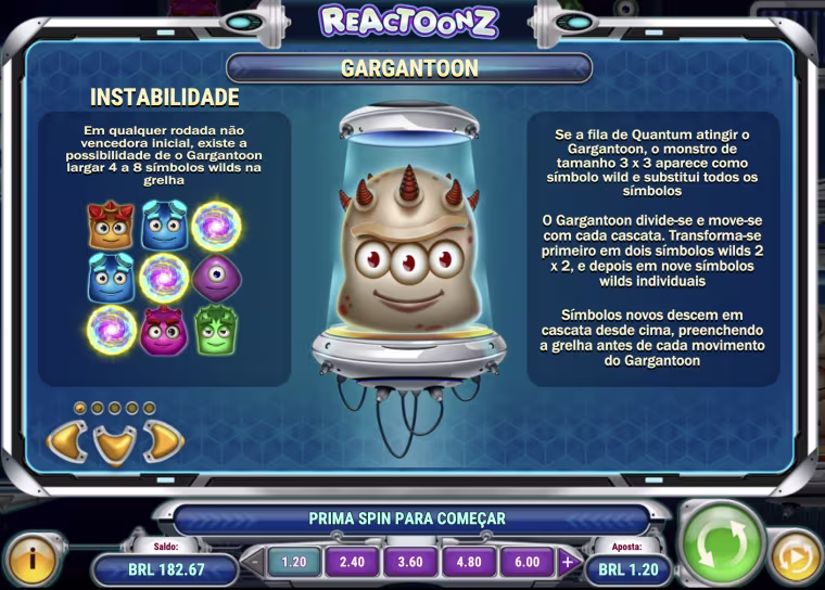 como jogar slot reactoonz