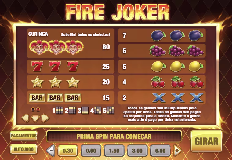 fire joker bonus slot