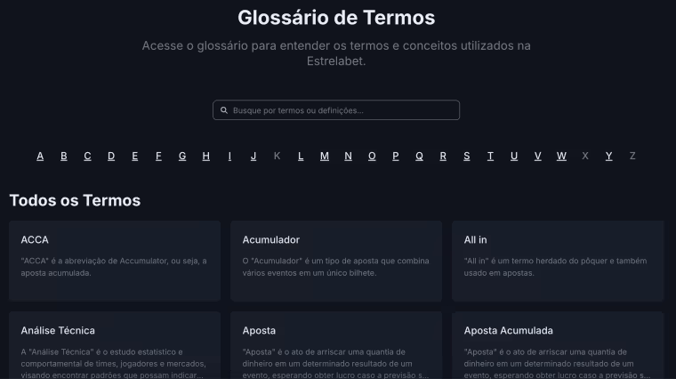 glossário estrela bet