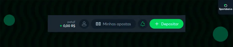 botão de deposito