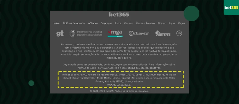 certificado internacional bet365
