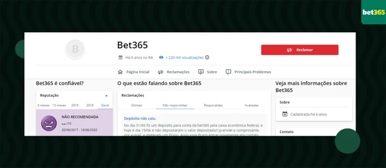 bet365 nota reclameaqui
