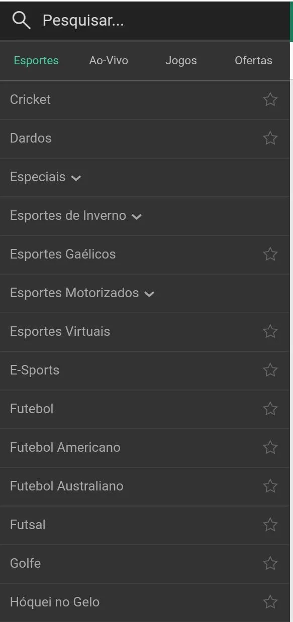 lista de esportes bet365