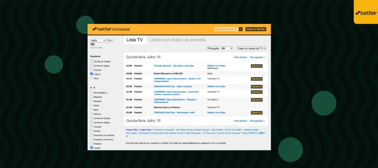 lista de jogos betfair tv