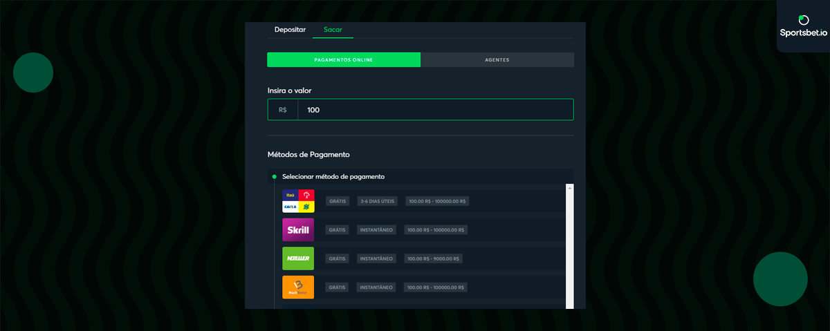 Como depositar e sacar na Betgol?