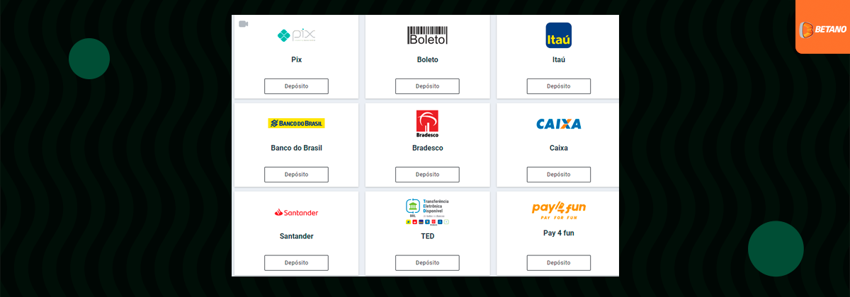 metodos de pagamento betano