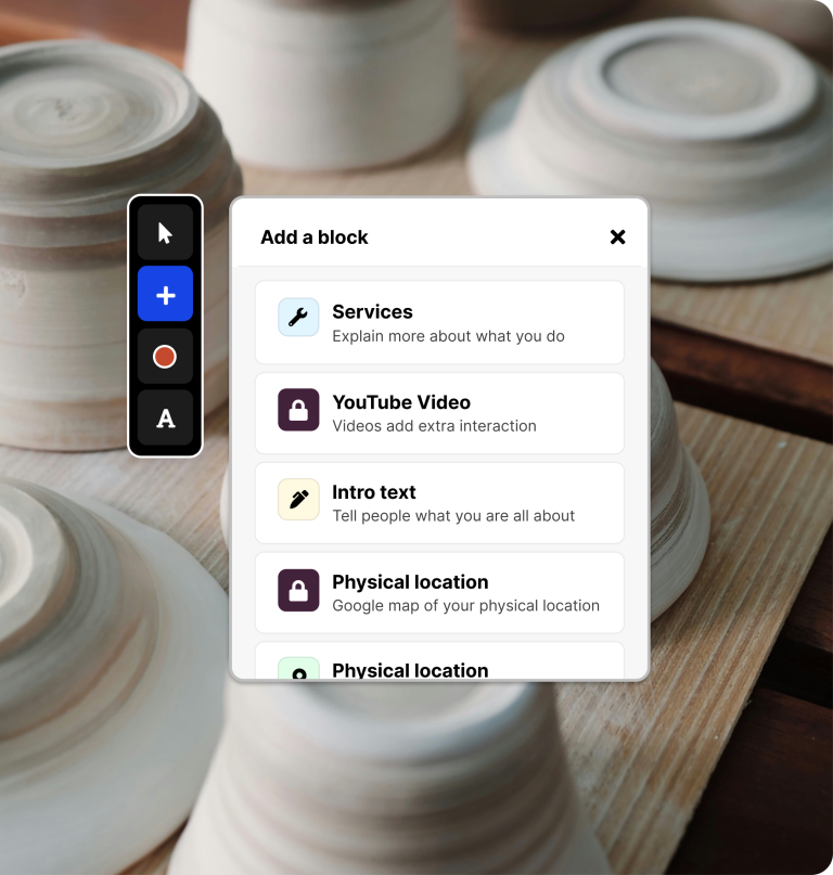 Savvy modal for adding a content block