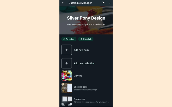 WhatsApp catalogue