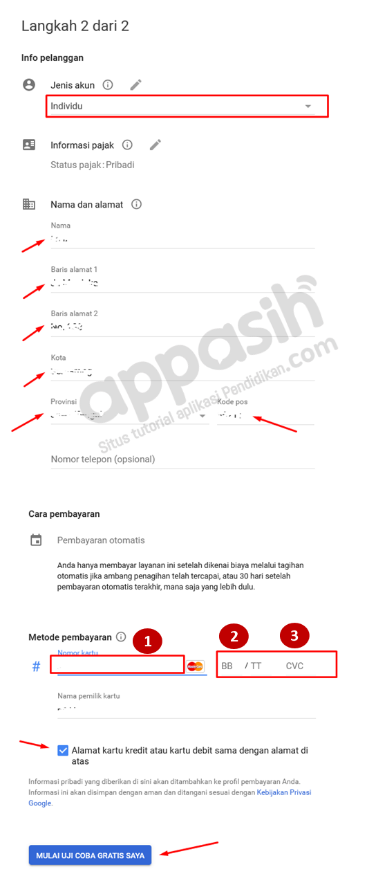 cara daftar gcp dengan jenius