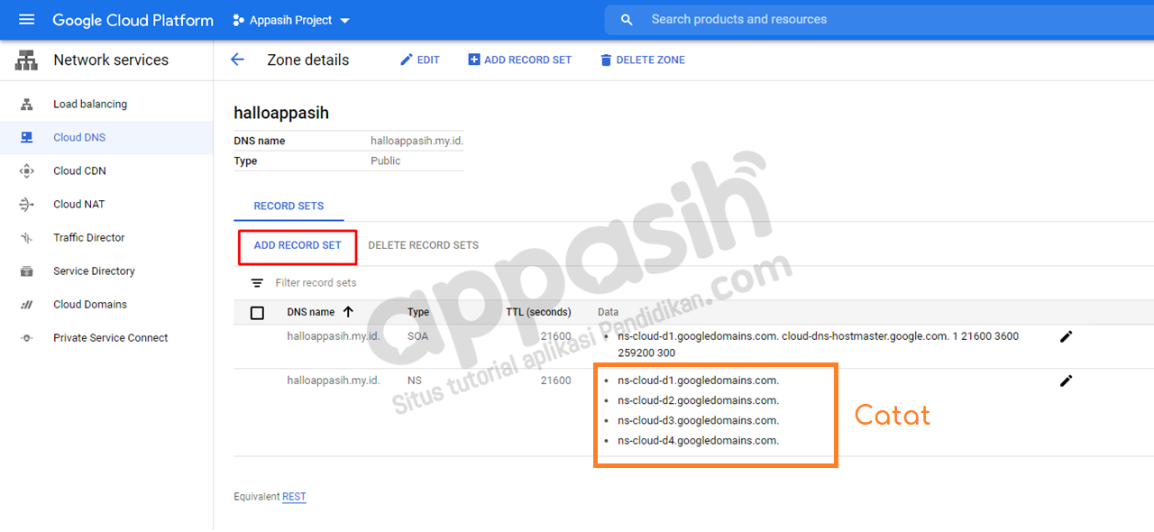 Menghubungkan domain ke VPS Google Cloud