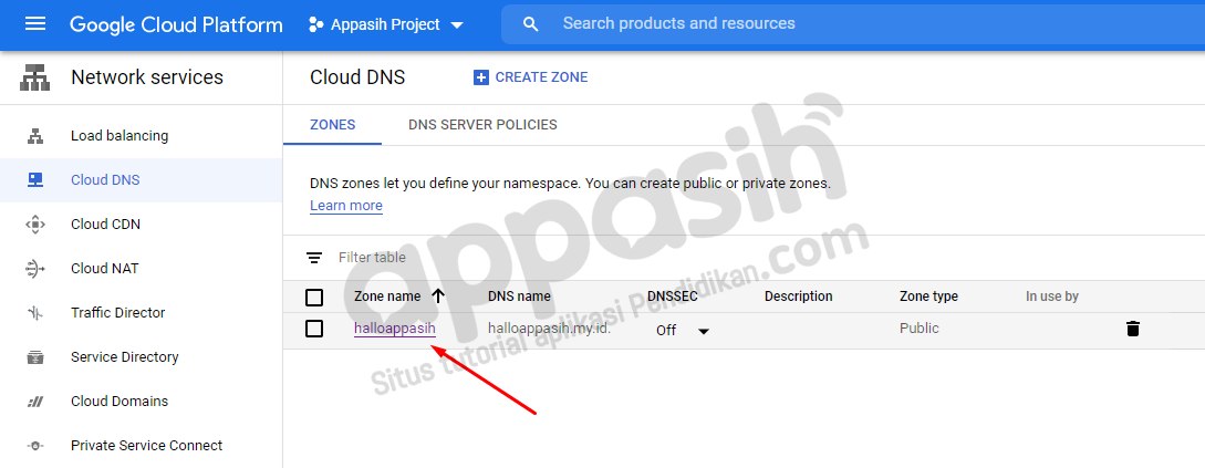 Menghubungkan domain ke VPS Google Cloud