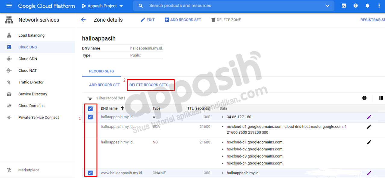 Menghubungkan domain ke VPS Google Cloud