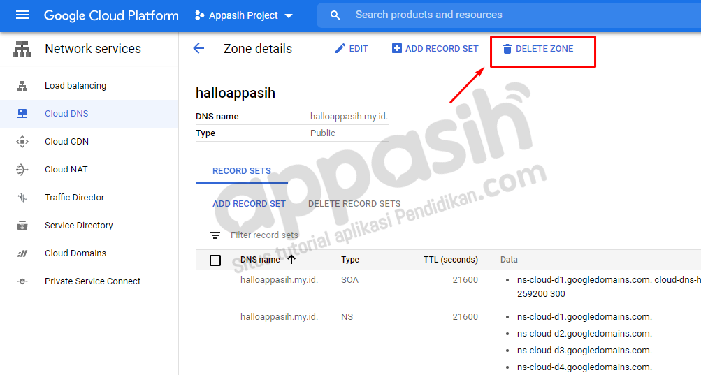 Menghubungkan domain ke VPS Google Cloud