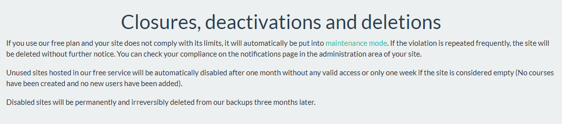 Moodle Hosting Free Gratis