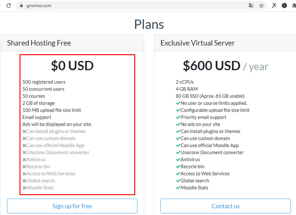Moodle Hosting Free Gratis