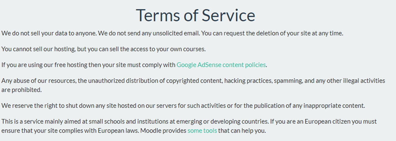 Moodle Hosting Free Gratis