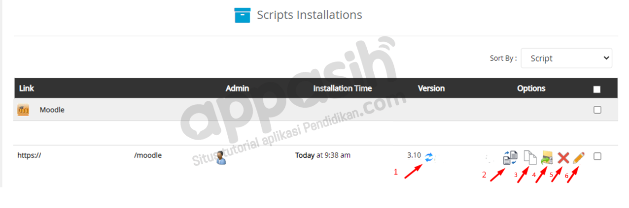 install moodle di hosting