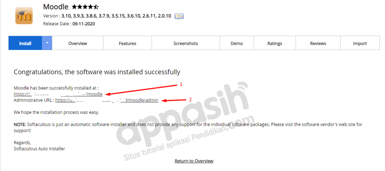 install moodle di hosting