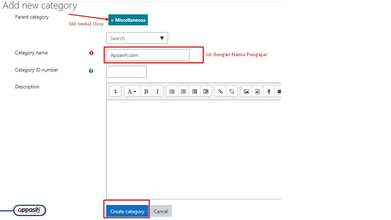 membuat kursus di moodle