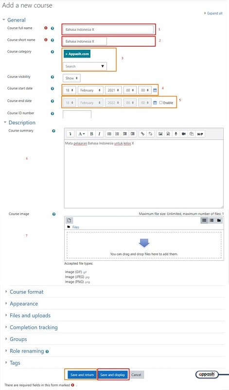 membuat kursus di moodle