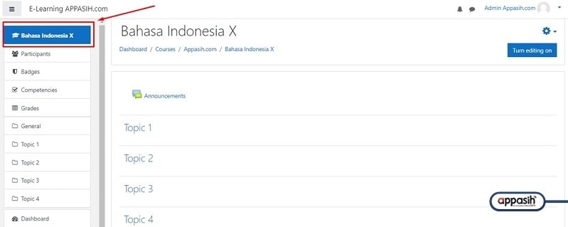 membuat kursus di moodle