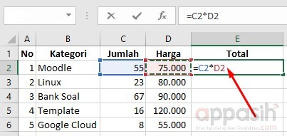 Cara Mengalikan di Excel