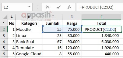 Cara Mengalikan di Excel