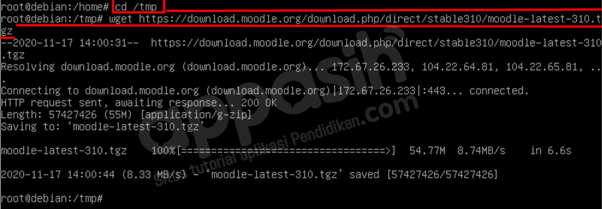 install moodle di debian