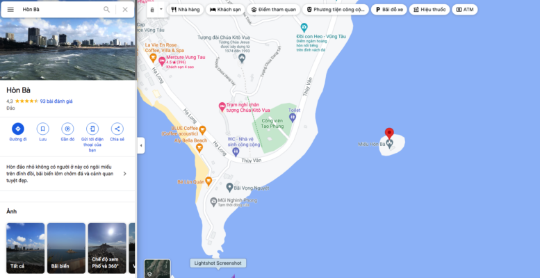 Vị trí đảo Hòn Bà Vũng Tàu trên bản đồ