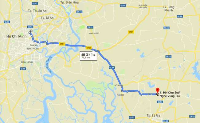 Đường đi đến Đồi Cừu Suối Nghệ