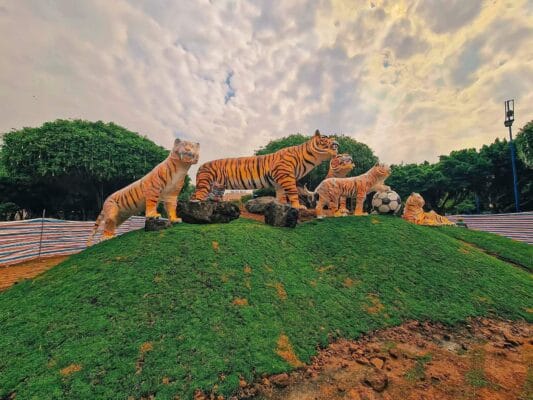 Hình ảnh những chú hổ tại hội hoa xuân Vũng Tàu Tết 2022