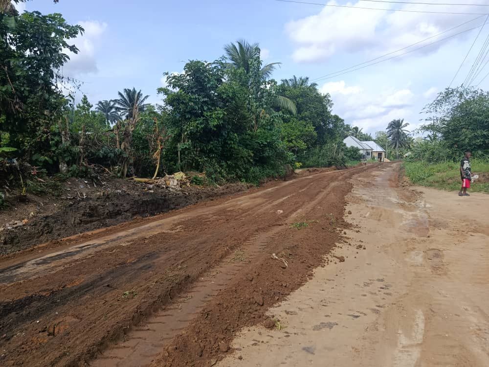 A freshly graded road