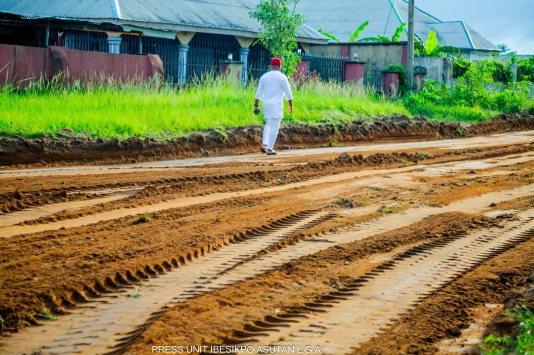 A graded road with fresh tyre tracks