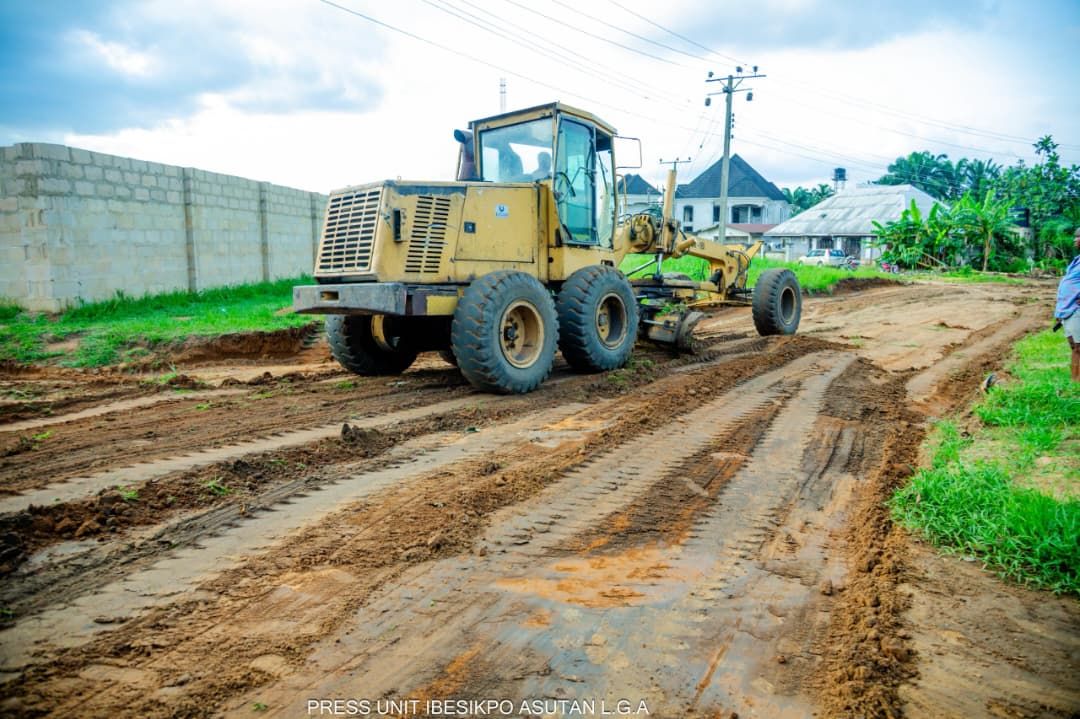 Grading in progress near a residential area