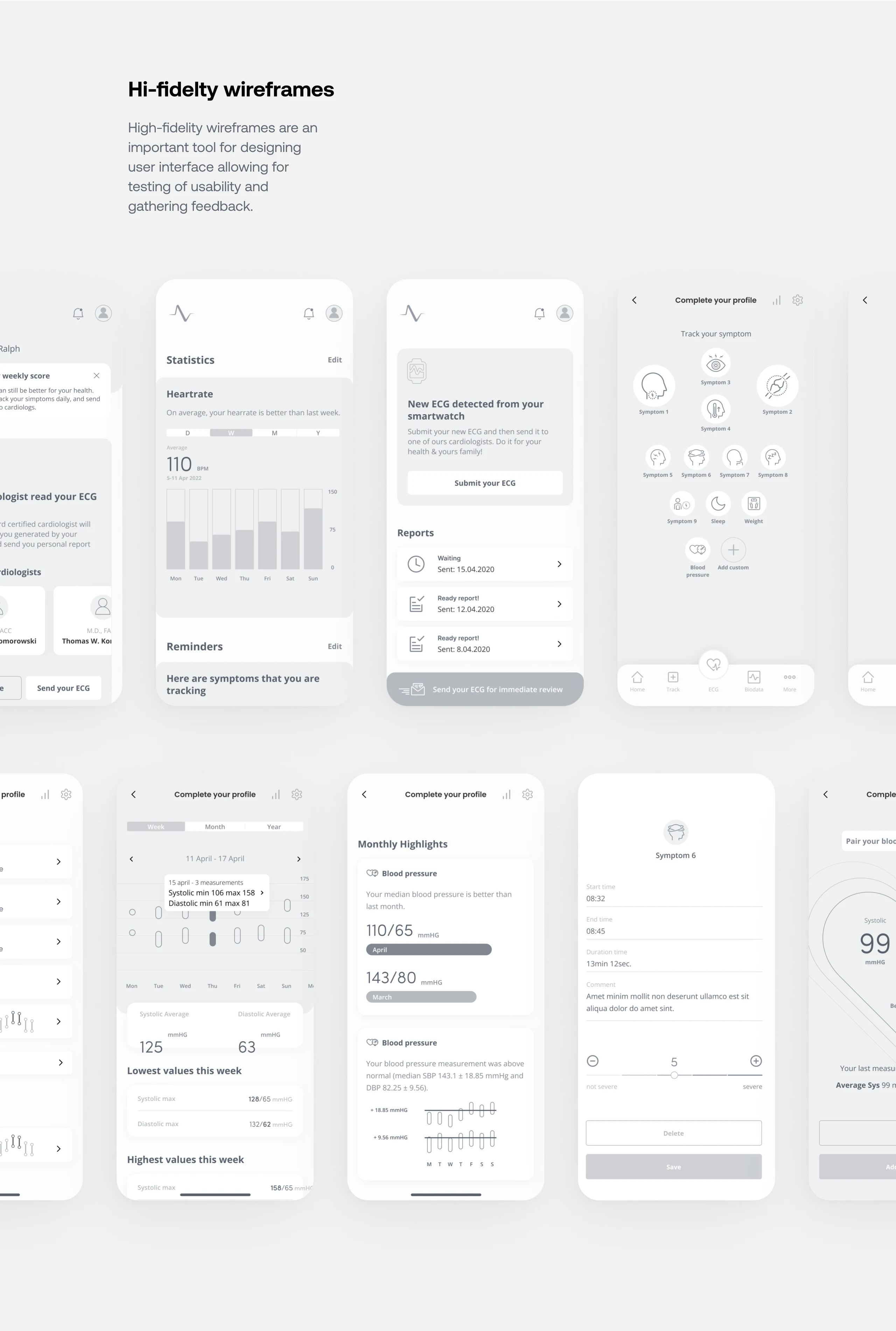 Vericardia wireframes