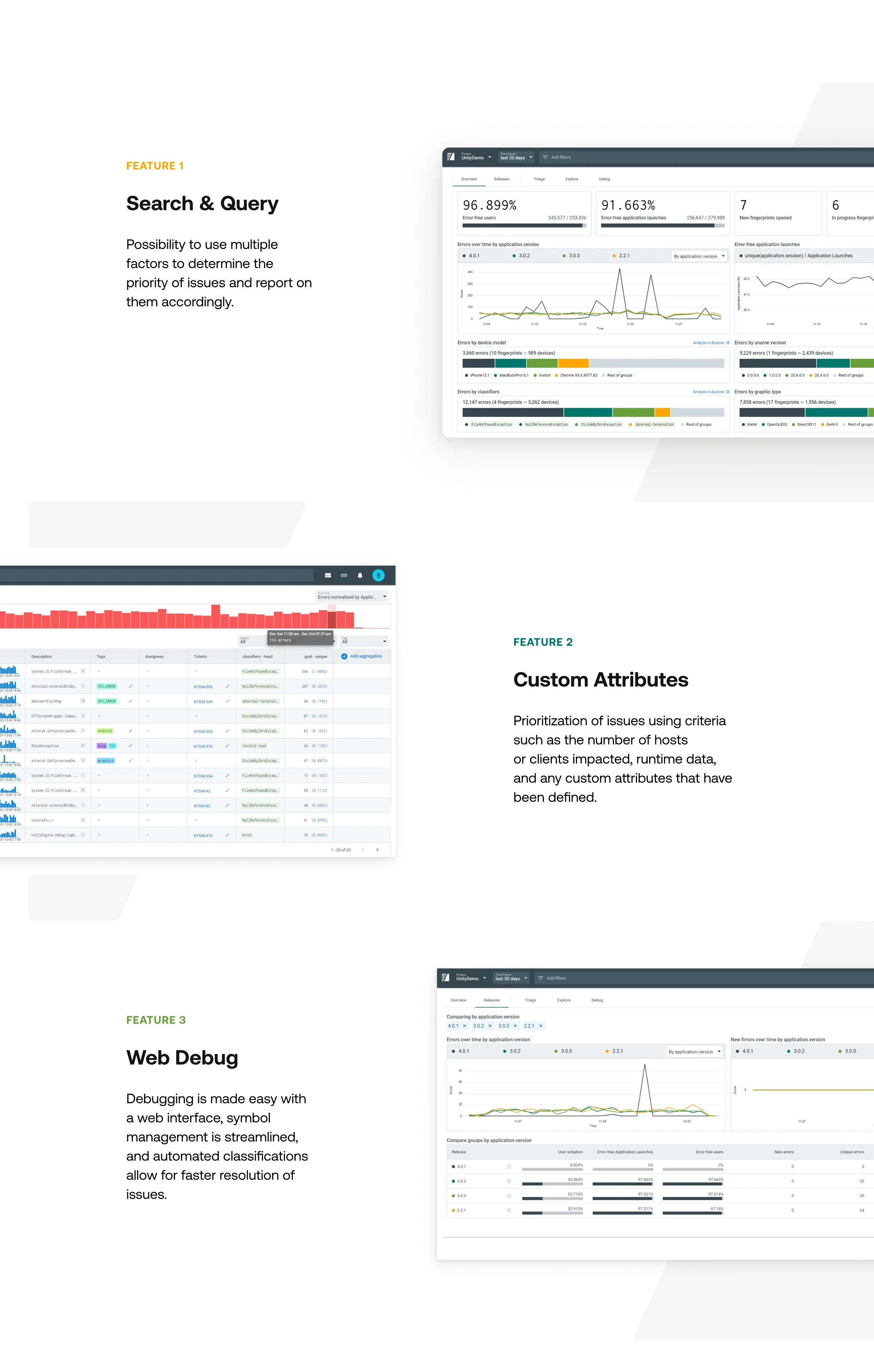 Backtrace features