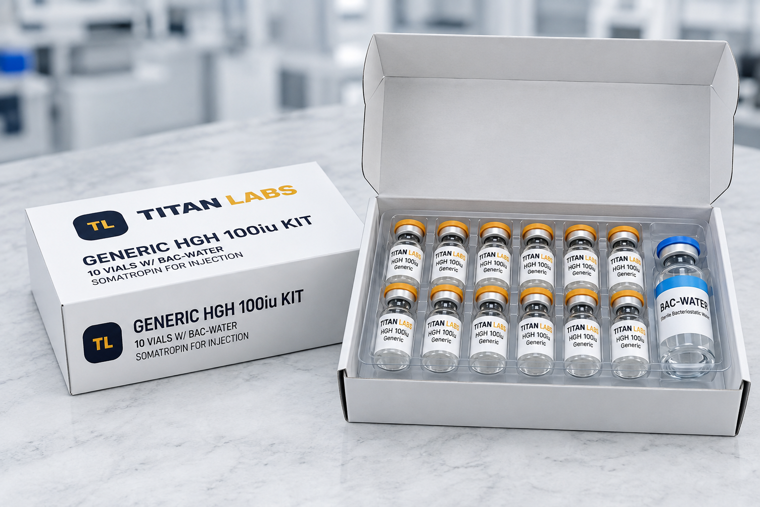 Generic HGH 100iu Kit (10 Vials w/ Bac-Water)